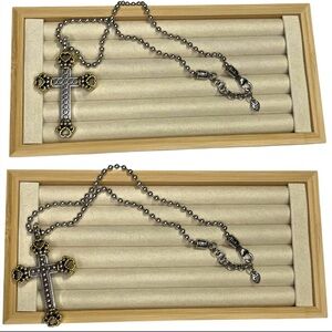 Vintage - Retired - Bold Brighton Cross Necklace- Gold + Silver - New!